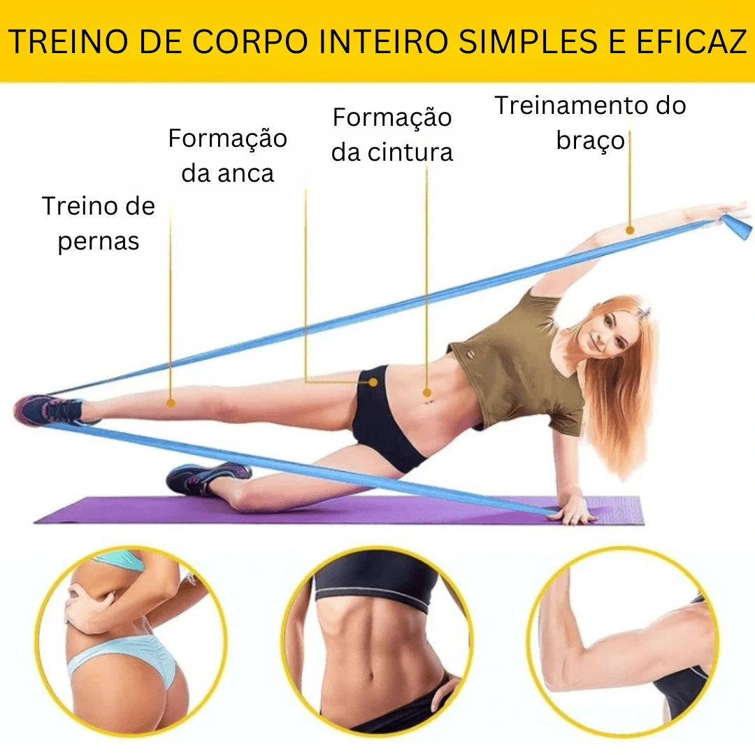 Kit 4 Faixas Elásticas De Resistência para Exercício