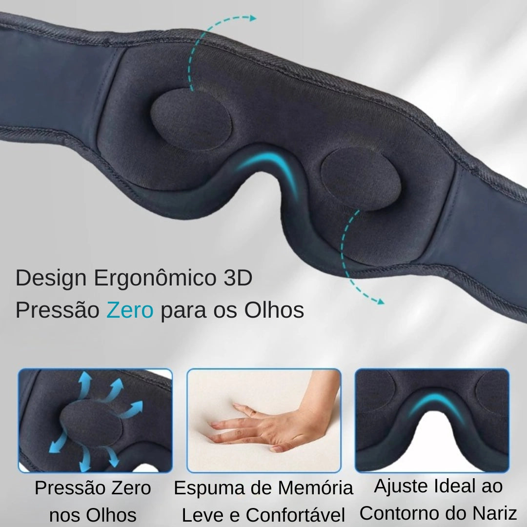 Máscara de Dormir Bluetooth 3D com Fones de Ouvido